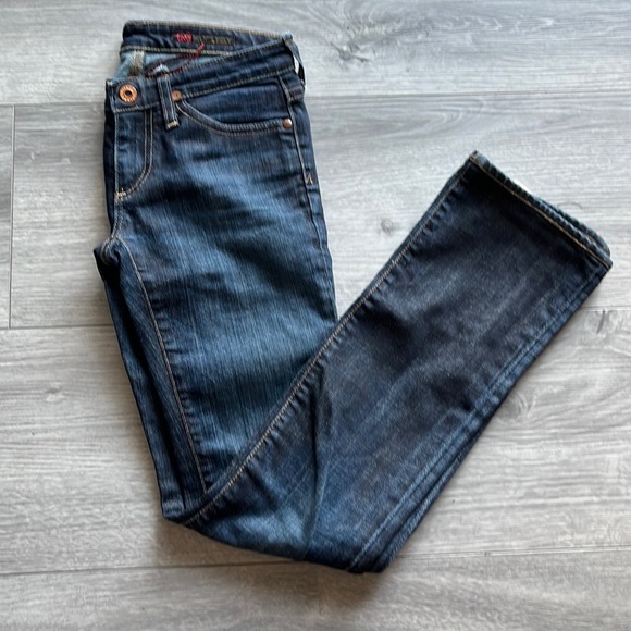 AG The Kiss Dark Blue Straight-Leg Denim Jean - Picture 1 of 7